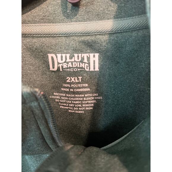 Duluth Trading Co mens size 2XLT 2X tall green 1/4 zip sweatshirt - Picture 2 of 2